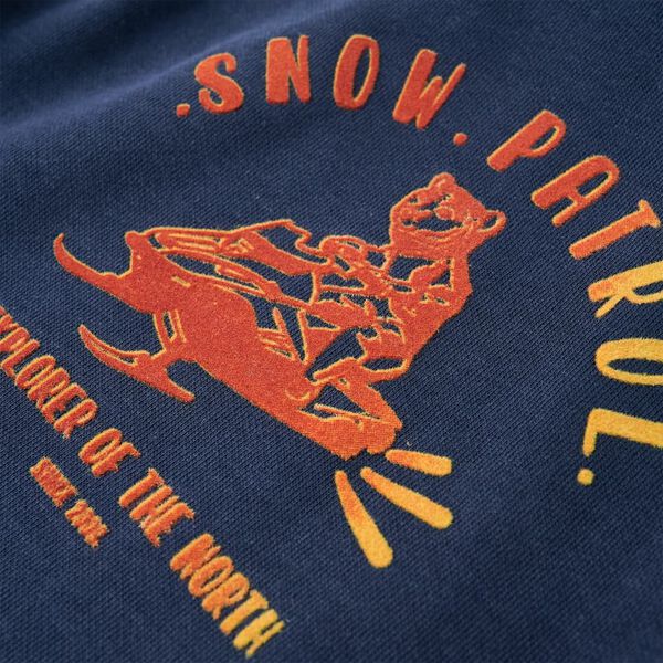 Sweatshirt &agrave; capuche pour enfants m&eacute;lange bleu marine et orange 128