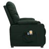 vidaXL Fauteuil de massage Vert fonc&eacute; Tissu