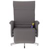 vidaXL Fauteuil inclinable de massage repose-pieds gris similicuir
