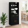 vidaXL Haut Armoire Ch&ecirc;ne noir 69,5 x 34 x 180 cm Bois d'ing&eacute;nierie