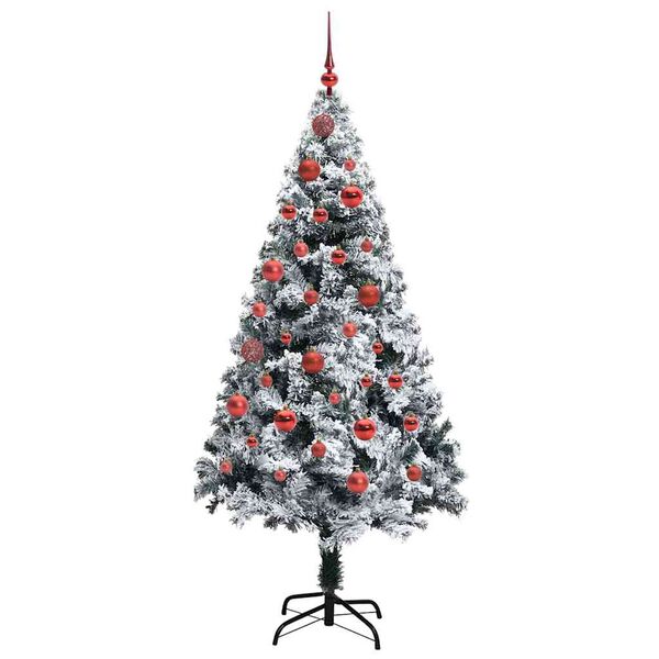 vidaXL Sapin de Noël artificiel Blanc 150 cm PVC, Acier et Plastique