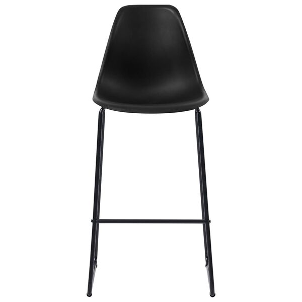vidaXL Chaises de bar lot de 6 noir plastique