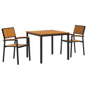vidaXL Ensemble de salle &agrave; manger pour jardin 3 pcs Noir
