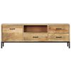 vidaXL Meuble TV 130x30x45 cm Bois massif de manguier