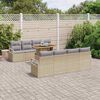 vidaXL Ensemble de canap&eacute; de jardin 9 pcs Beige Poly rotin