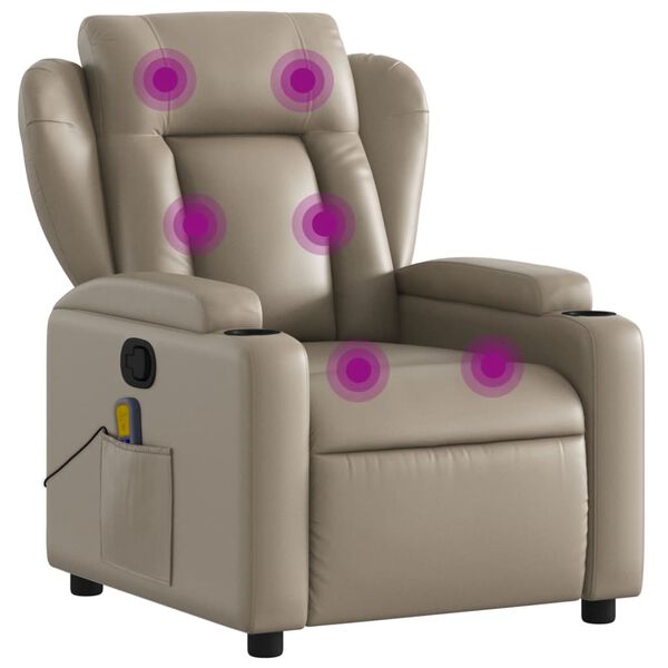 vidaXL Fauteuil de massage inclinable Cappuccino Similicuir