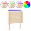 vidaXL T&ecirc;te de lit &agrave; LED Cr&egrave;me 93x16x118/128 cm Tissu
