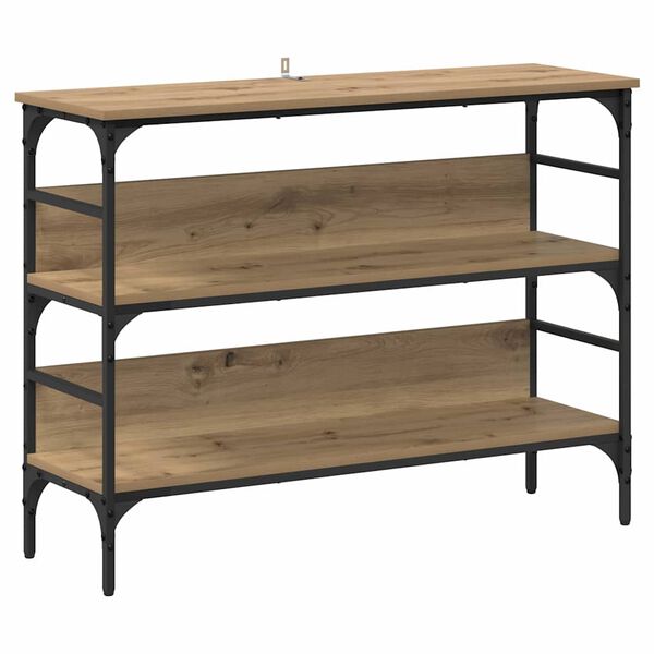 vidaXL Table console avec &eacute;tag&egrave;re ch&ecirc;ne artisanal 100 x 32 x 75 cm