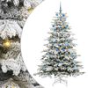 vidaXL Sapin de Noël Artificiel à Branches Articulées Blanc 210 cm