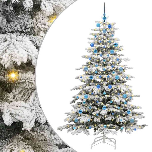 vidaXL Sapin de Noël Artificiel à Branches Articulées Blanc 210 cm