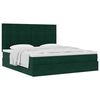 VidaXL Cadre de lit ottoman avec matelas vert fonc&eacute; 180x200cm velours