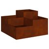 vidaXL Cache-pot de jardin Rouill&eacute; 80 x 80 x 48 cm Acier patin&eacute;
