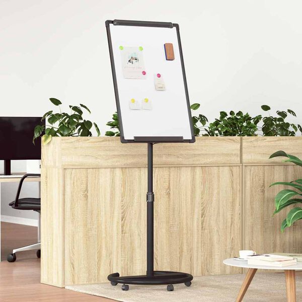 vidaXL Tableau blanc magn&eacute;tique Noir et Blanc 62 x 62,5 x 197 cm EPS