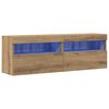 vidaXL Meuble TV mural 2 pc ch&ecirc;ne artisanal Bois d'ing&eacute;nierie
