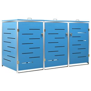 vidaXL Abri pour trois poubelles 207x77,5x115 cm Inox