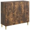 vidaXL Buffet Ch&ecirc;ne fum&eacute; 89 x 34,5 x 80 cm Bois d'ing&eacute;nierie