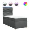 vidaXL Sommier &agrave; lattes de lit avec matelas Gris fonc&eacute; 100x200cm Tissu