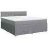 vidaXL Sommier à lattes de lit avec matelas Gris clair 180x200cm Tissu