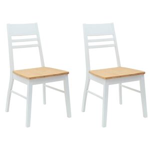 vidaXL Chaises de salle &agrave; manger 2 pcs Blanc 43 x 54 x 89 cm