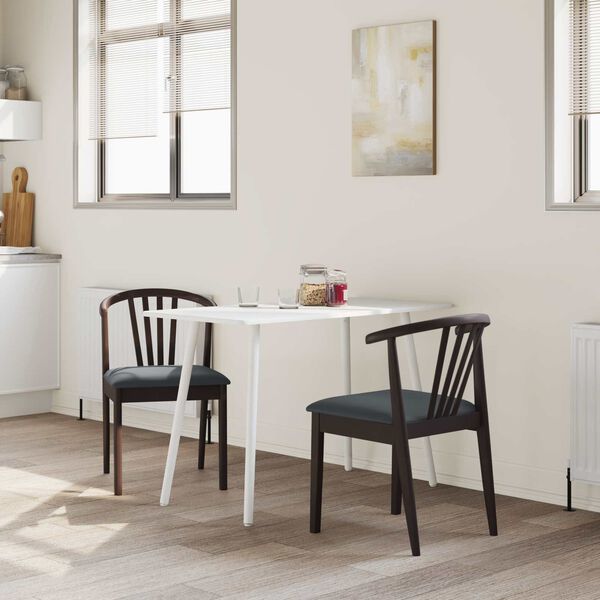 vidaXL Chaise de salle &agrave; manger 2 pcs Marron clair et noir