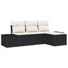 vidaXL Ensemble de canap&eacute; de jardin 4 pc Noir polyrotin