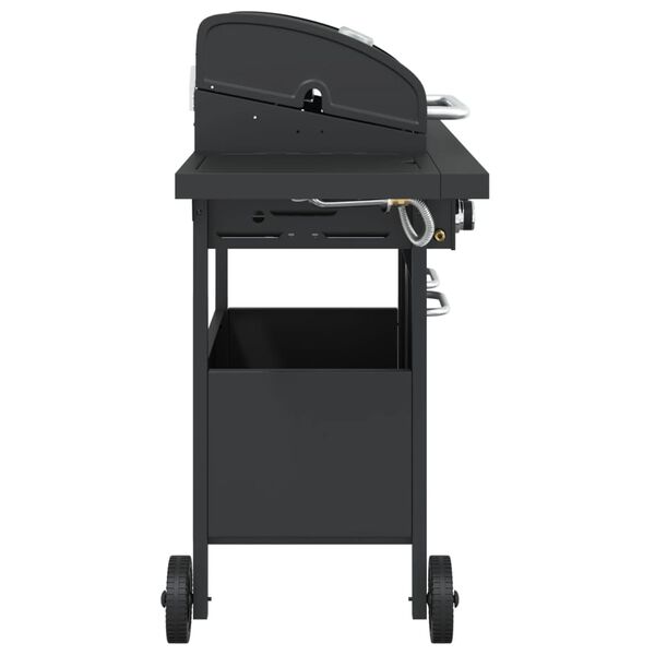 vidaXL Barbecue gril &agrave; gaz avec 4 br&ucirc;leurs noir acier enduit de poudre