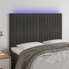 vidaXL T&ecirc;te de lit &agrave; LED Gris fonc&eacute; 144x5x118/128 cm Velours