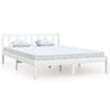 vidaXL Cadre de lit sans matelas blanc bois massif