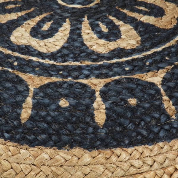 vidaXL Pouf fait à la main Bleu 45 x 30 cm Jute