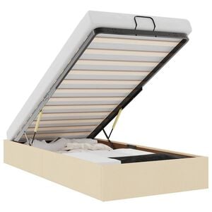 vidaXL Cadre de lit ottoman sans matelas crème 90x190 cm tissu