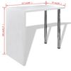 vidaXL Table de bar MDF avec 2 pieds en acier Haut brillance Blanc