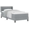 vidaXL Lit &agrave; ressorts avec t&ecirc;te de lit Gris clair 200 x 200 cm tissu