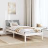 vidaXL Cadre de lit Blanc et gris clair 75 x 190 cm Bois massif en pin