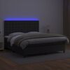vidaXL Sommier à lattes de lit avec matelas et LED Noir 180x200 cm