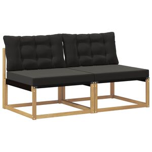vidaXL Sofa de milieu ext&eacute;rieur Bois d'acacia massif et Textil&egrave;ne