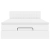 vidaXL Lit ottoman avec matelas & LED blanc pur 140x190cm similicuir