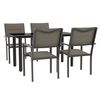 vidaXL Ensemble &agrave; manger de jardin 5 pcs noir textil&egrave;ne et acier
