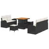 vidaXL Ensemble de canap&eacute; de jardin 8 pc Noir polyrotin