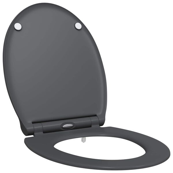 vidaXL Si&egrave;ge de toilette Anthracite 47 x 37,5 x 3,8 cm Duroplast