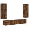 vidaXL Ensemble meuble TV 3 pc Ch&ecirc;ne fum&eacute; Bois d'ing&eacute;nierie