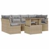 vidaXL Ensemble de canap&eacute; de jardin 7 pc 6-Nombre de places Beige