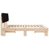 vidaXL Cadre de lit avec tête de lit rembourrée Noir 180 x 200 cm