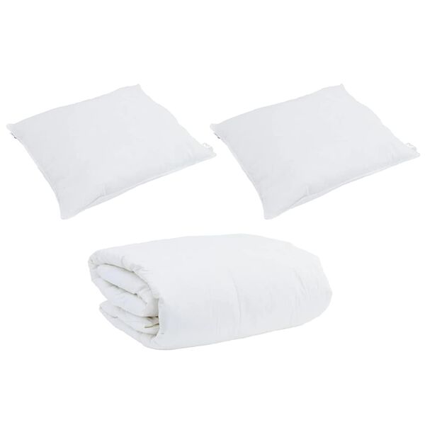 vidaXL Ensemble de Duvet avec oreiller 3 pcs Blanc Plume de canard