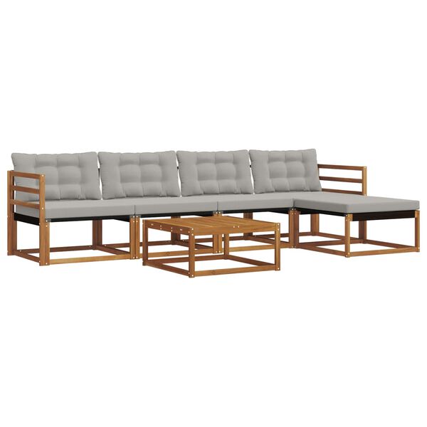 vidaXL Ensemble de canap&eacute;s d'ext&eacute;rieur 6 pcs Gris Naturel et Clair