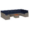 vidaXL Ensemble de canap&eacute; de jardin 11 pc Gris polyrotin