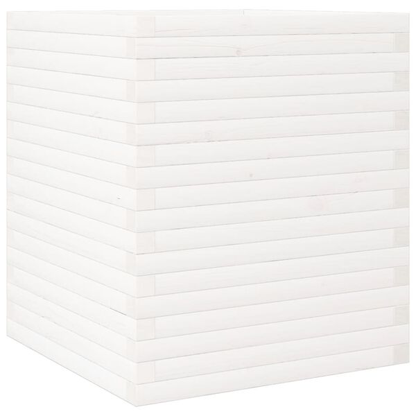 vidaXL Jardini&egrave;re blanc 60x60x68,5 cm bois de pin massif