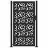 vidaXL Portail de jardin noir 100x175 cm en acier avec motif feuille