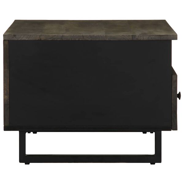 vidaXL Table basse noir 80x54x40 cm bois massif de manguier