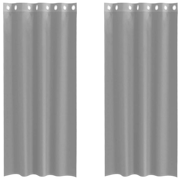 vidaXL Rideaux en voile avec œillets 2 pcs gris clair 140x225 cm