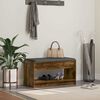 vidaXL Banc d'entr&eacute;e avec coussin Ch&ecirc;ne Fum&eacute; 83 x 38 x 45 cm